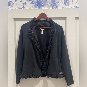 Matilda Jane All is Calm Black Ruffle Jacket with Buttons - Small - EUC
